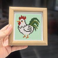 2026 New Framed Cross Stitch Kit for Beginners - Lucky Rooster Design