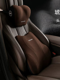 Car Memory Foam Neck Pillow and Lumbar Support Cushion Set