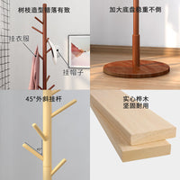 Modern Minimalist Solid Wood Coat Rack Stand for Home Dormitory