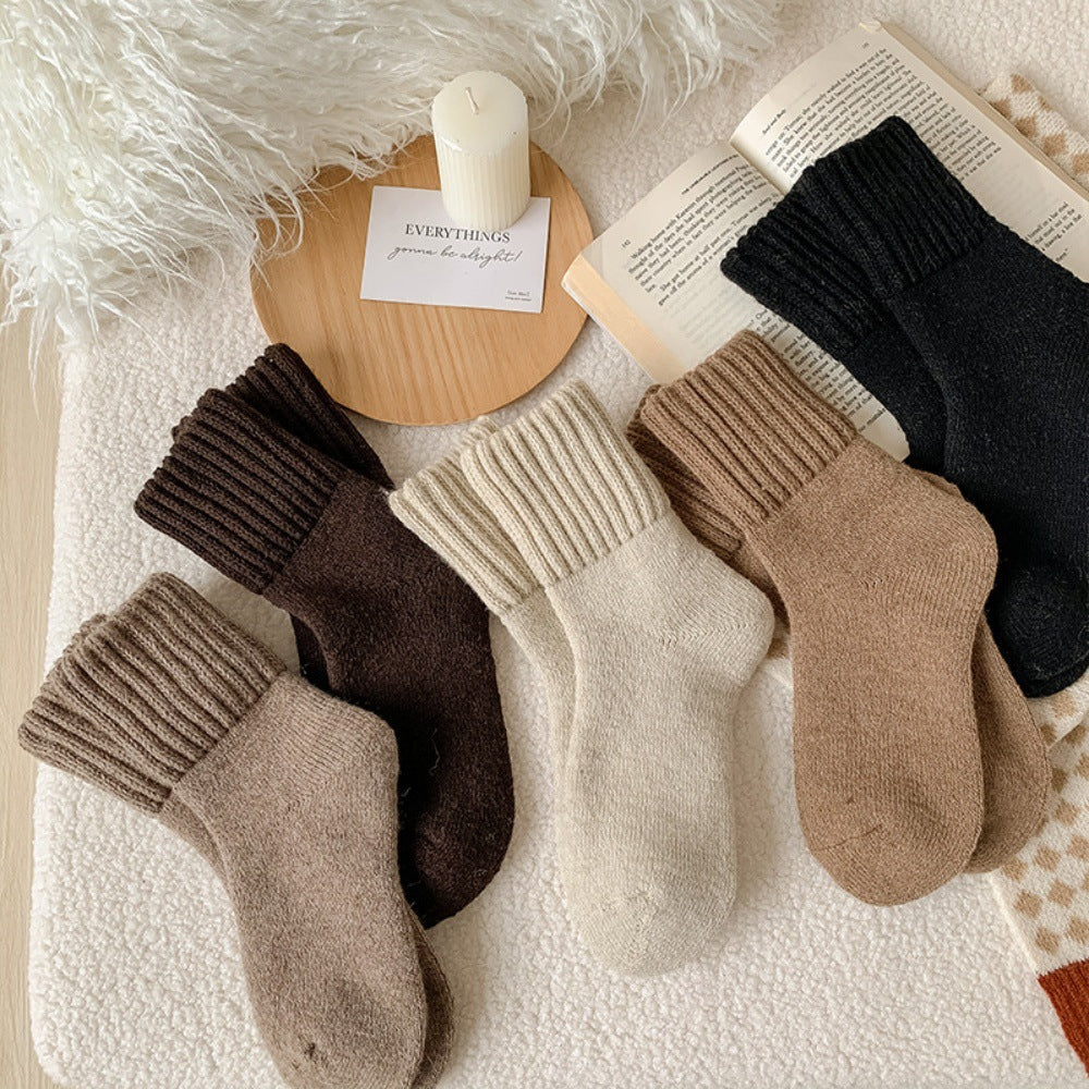 Women's Thickened Thermal Wool Blend Mid-Calf Socks for Winter