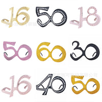 Novelty Number Birthday Glasses for Party Decorations