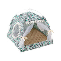 Pet Tent Bed for Cats and Small Dogs, All Seasons, Washable, Foldable, Semi-Enclosed Design