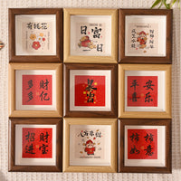 Hollow Wooden Square Photo Frame for Desk Display, 4-6 Inch Art Picture Frame