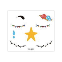Halloween Clown Circus Glitter Face Temporary Tattoos for Parties & Festivals