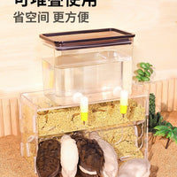 Quail Automatic Water Feeder and Food Dispenser with Anti-Scratch Trough