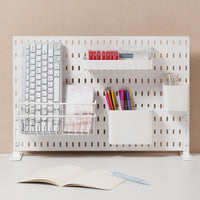 Desktop Pegboard Organizer Office Partition Workstation Desk Stationery Storage Rack No-Drill Installation