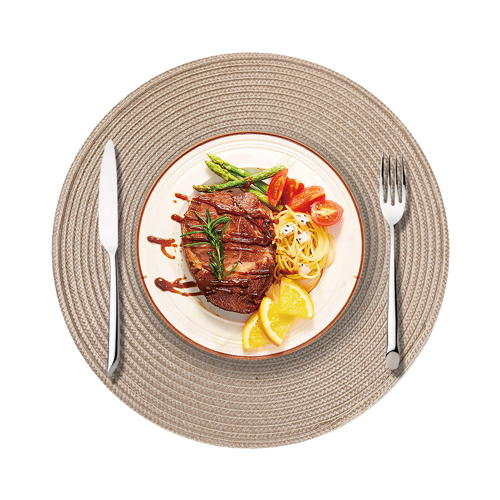 Round PP Woven Placemat Set, 38cm Heat-Resistant & Biodegradable Table Mat for Dining