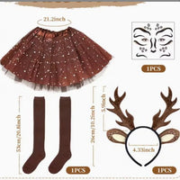Christmas Reindeer Antler Headband Set for Kids and Adults