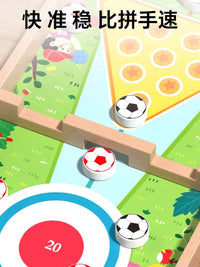 Wooden Fast Sling Puck Game Set for Kids and Adults - Multi-Game Tabletop Fun
