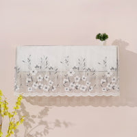Air Conditioner Dust Cover for Wall-Mounted Units, Universal Fit, Full Coverage with Lace Trim
