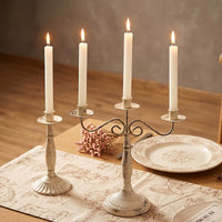 Vintage European Iron Art Candelabra for Romantic Dining Table Decor