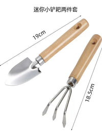 Mini Garden Hand Tool Set - Stainless Steel Trowel and Rake for Potted Plants and Gardening