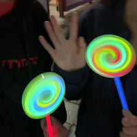 Lollipop Glow Stick Spinner Toy for Kids, Disposable Luminous Rotating Gyro