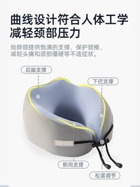 Memory Foam U-Shaped Travel Neck Pillow for Office, Airplane, Car, and High-Speed Rail