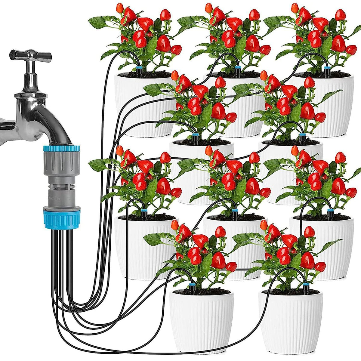 Automatic Drip Irrigation Kit for Potted Plants & Succulents - 10-Head System