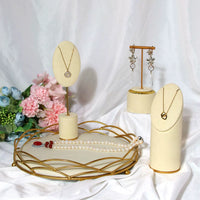 Creative Combination Jewelry Display Stand Metal Off-White Velvet Ring Necklace Bracelet Pendant Photography Props