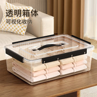 Clear Stackable Storage Box with Lid and Handle, Moisture-Proof Organizer for Refrigerator and Home