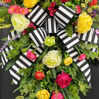 Spring Easter Floral Swag Wreath for Front Door Decor