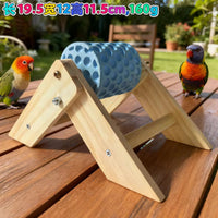Rotating Pet Feeder Toy for Parrots, Chickens, Squirrels with Grinding Stone