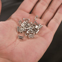 26-Piece Alloy Alphabet Letter Charms for DIY Jewelry Making, KC Gold and Antique Silver Tones