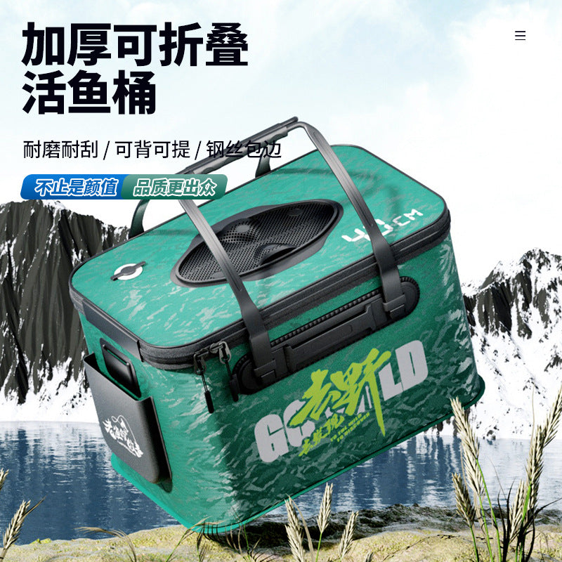 Multi-functional EVA Integrated Portable Folding Fishing Bucket Live Fish Container Outdoor Fishing Bag for River Fishing