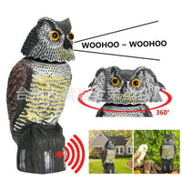 Outdoor Garden Rotating Head Owl Decoy for Bird and Rodent Control
