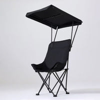 Outdoor Folding Chair with Canopy, Portable Elevated Moon Chair for Camping, Fishing, Picnic, Sketching