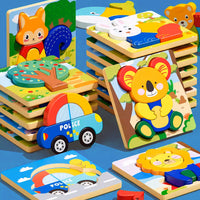 Montessori Wooden Magnetic 3D Puzzle Blocks for Early Education
