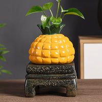 Creative Ceramic Pineapple Vase Hydroponic Plant Desktop Ornament