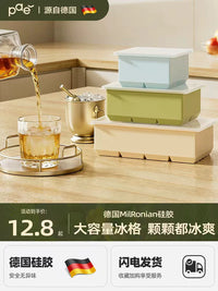 Large Silicone Ice Cube Tray with Lid for Whiskey Cocktails and Food Storage