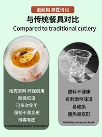 Biodegradable Rice Husk Disposable Dinnerware Set for Home & Camping