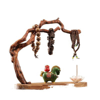 Wooden Root Carving Display Stand for Bracelets and Necklaces, Jewelry Organizer