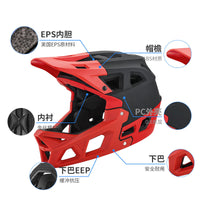 Adult Full Face Mountain Bike Helmet for Downhill Racing and Off-Road Cycling
