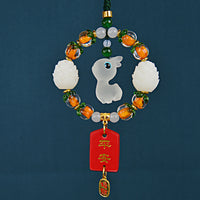Lucky Lotus Luminous Deer Car Ornament for Good Fortune and Safety