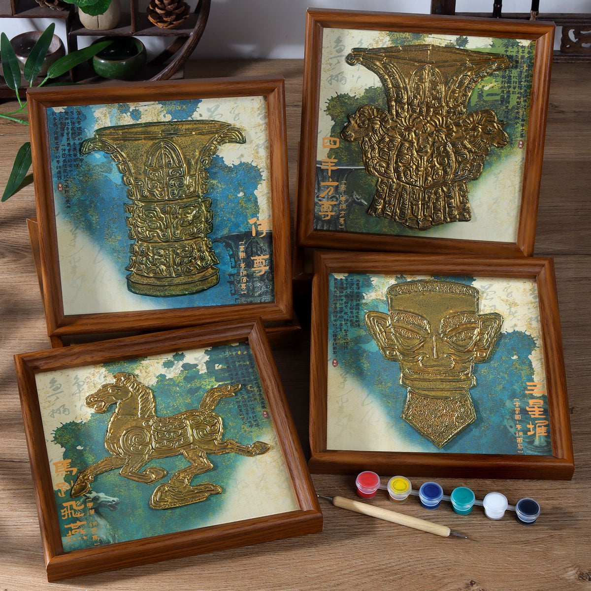 DIY Embossed Aluminum Foil Art Kit with Frame for Students and Art Salons