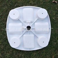 Outdoor Beach Umbrella Tray with Cup Holders - Plastic Side Table for Patio, Pool, Garden