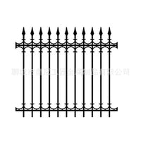 Wrought Iron Outdoor Fence Panel for Schools and Residential Areas, Heavy-Duty Cast Iron Barrier, Black
