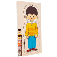 Kids' Wooden Multi-Layer Human Body & Growth Puzzle Educational Toy