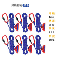 Reflective Guy Ropes for Camping Tents & Tarps, 4m Windproof with Adjuster Buckles