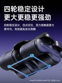 Automatic Rebound 4-Wheel Abdominal Roller with Elbow Support for Core Training