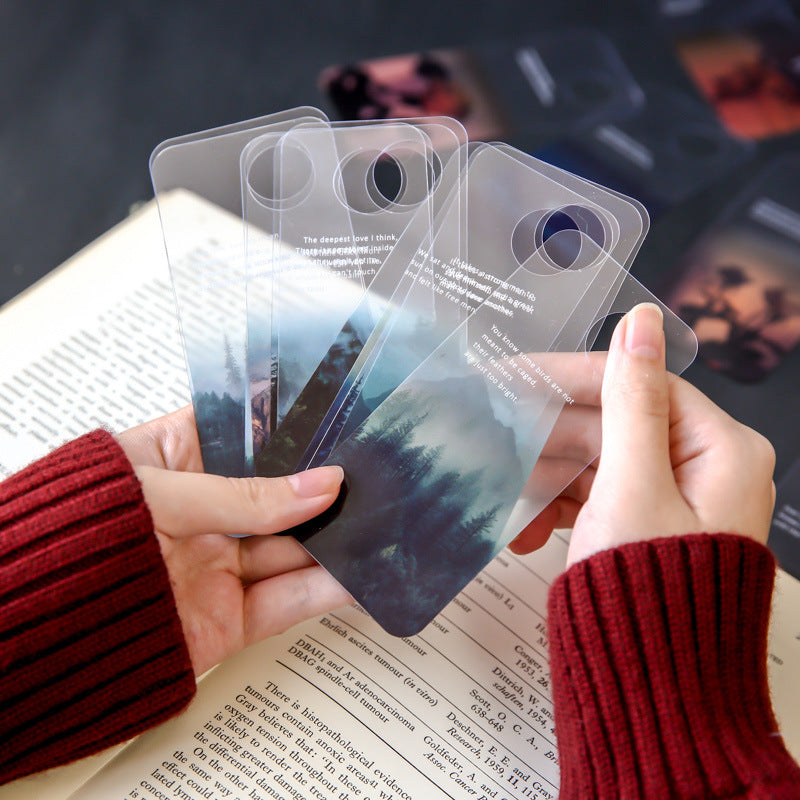 Elegant Chinese Style Bookmark Set for Students - 10 Pcs Transparent Bookmarks