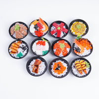 Realistic Sushi Donburi Keychain Pendant for Claw Machines and Bags