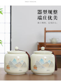 Ceramic Tea Storage Jar with Airtight Lid for Loose Leaf Tea