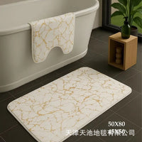 Faux Rabbit Fur Bathroom Mat Set - Non-Slip, Absorbent, Easy Clean