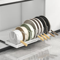 Pull-Out Cabinet Organizer Rack Adjustable Kitchen Pot Lid Holder
