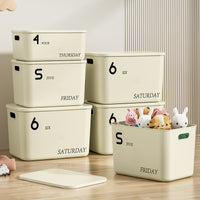Cream Style Large Capacity Storage Box with Lid for Bedroom Snacks Toys Sundries