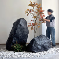 Artificial Black Mountain Rock Garden Ornament for Outdoor Landscape Decoration