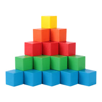 Wooden Cube Blocks for Math Education, Geometric Model Building Toy for Kids