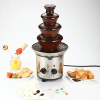 4-Tier Chocolate Fountain Machine for Home & Commercial Use, 220V Electric Chocolate Melter