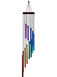 12-Tube Wind Chime Outdoor Patio Balcony Hanging Ornament Metal Tubes Colorful Bedroom New Camping Clear Bell Home Decor
